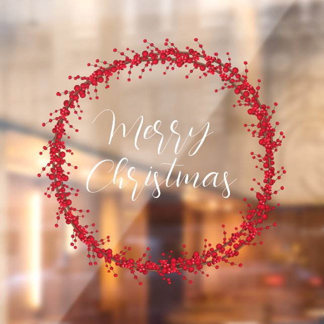 Merry Christmas handwritten text wreath  Window Cl (Sheet 2)