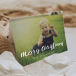 Merry Christmas Handwritten Typography Photo Holiday Card<br><div class="desc">A modern and original typography for this personalizable holiday photo cards collection.</div>