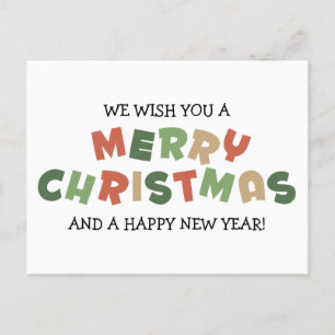Merry Christmas hanging letters and happy new year Postcard