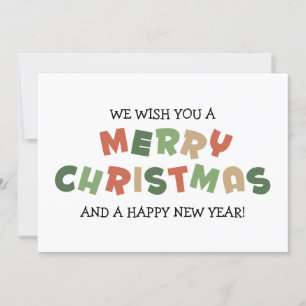 Merry Christmas hanging letters simple design  Card