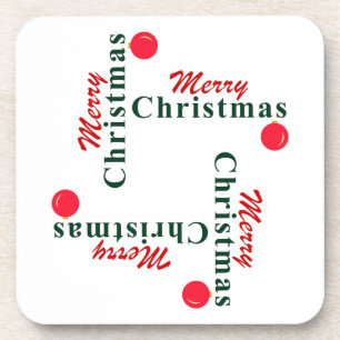 Merry Christmas, Hanging Ornament Classic Festive Coaster