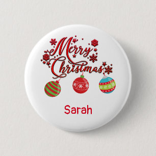 Merry Christmas Hanging Ornaments 6 Cm Round Badge