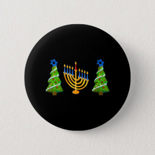 Merry Christmas-Hanukkah Happy Christmakah 6 Cm Round Badge