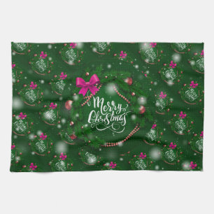 Merry Christmas Happy Best Gift Tea Towel