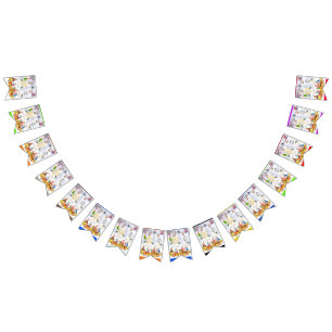 Merry Christmas Happy Birthday Bunting Banner