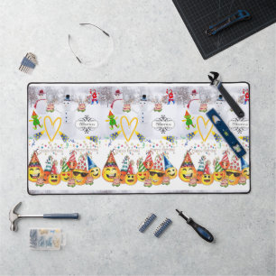 Merry Christmas Happy Birthday Desk Mat 