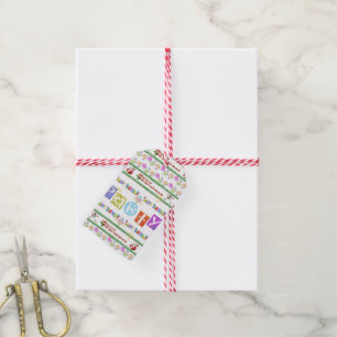 Merry Christmas Happy Birthday Gift Tags 