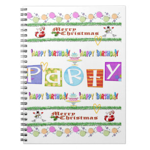 Merry Christmas Happy Birthday Notebook