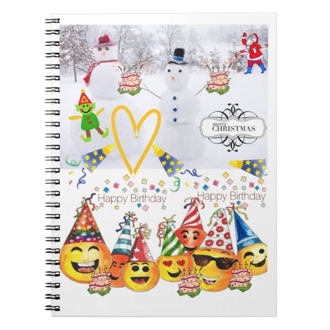 Merry Christmas Happy Birthday Notebook (Front)