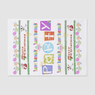 Merry Christmas Happy Birthday Tissue Paper 