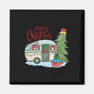 Merry Christmas Happy Camper Fun Camping Life Fami Magnet