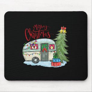 Merry Christmas Happy Camper Fun Camping Life Fami Mouse Pad