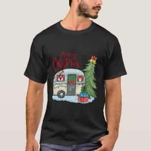 Merry Christmas Happy Camper Fun Camping Life Fami T-Shirt