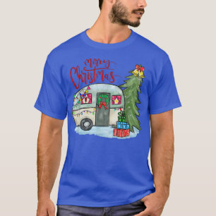 Merry Christmas Happy Camper Funny Camping Life Fa T-Shirt