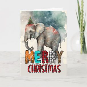 Merry Christmas Happy Elephant Card