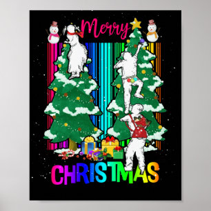 Merry Christmas Happy Family Xmas Tree Celebration Poster