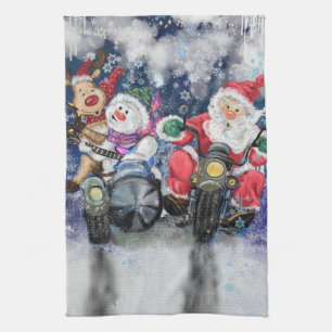 Merry Christmas - Happy Friends - Fun Painting Tea Towel