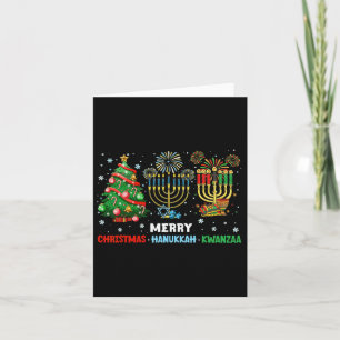 Merry Christmas Happy Hanukkah And Happy Kwanzaa 1 Card