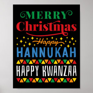 Merry Christmas Happy Hanukkah Happy Kwanzaa 10 Poster