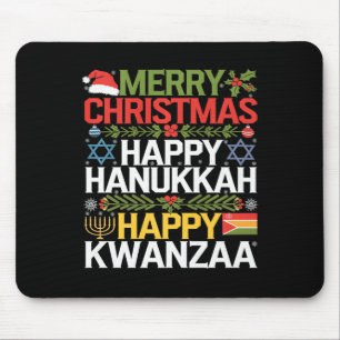 Merry Christmas Happy Hanukkah Happy Kwanzaa 13 Mouse Pad