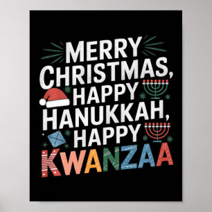 Merry Christmas Happy Hanukkah Happy Kwanzaa 14 Poster