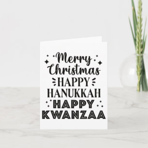 Merry Christmas Happy Hanukkah Happy Kwanzaa 5 Card