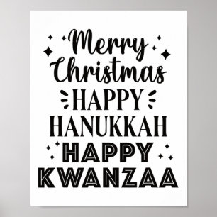 Merry Christmas Happy Hanukkah Happy Kwanzaa 5 Poster