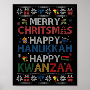 Merry Christmas Happy Hanukkah Happy Kwanzaa 6 Poster