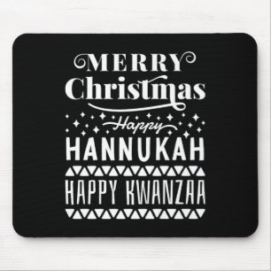 Merry Christmas Happy Hanukkah Happy Kwanzaa 7  Mouse Pad