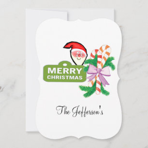 Merry Christmas Happy Holiday Flat Greeting Card