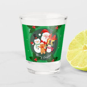 Merry Christmas, happy holiday Shot Glass