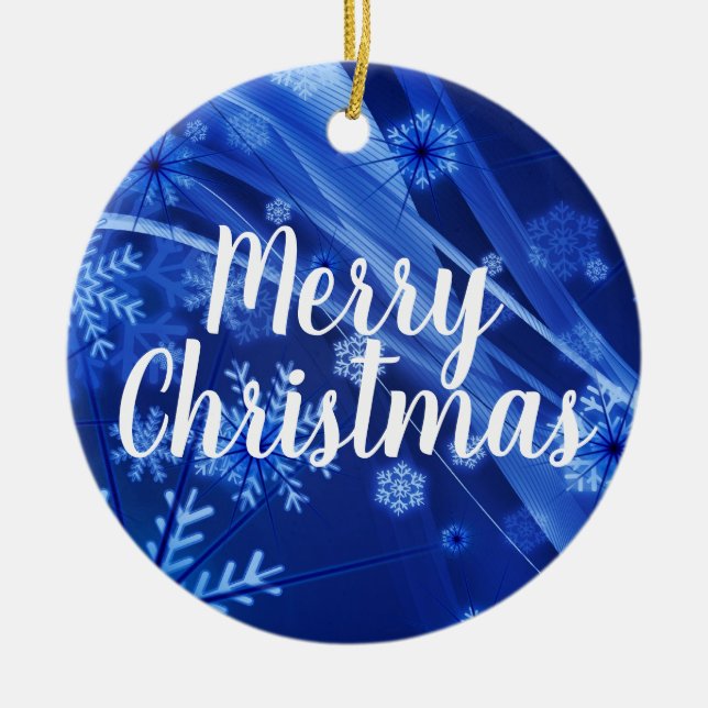 Merry Christmas Happy Holidays Christmas Ornament (Front)