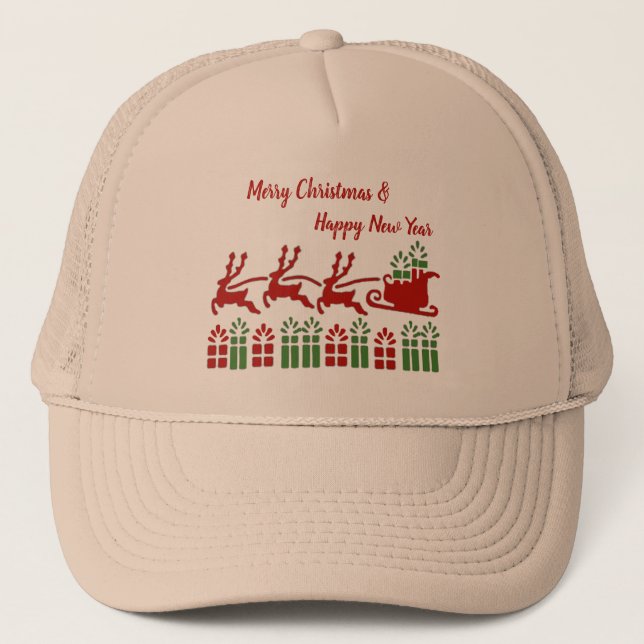 Merry Christmas & Happy New Year 2021 Trucker Hat (Front)