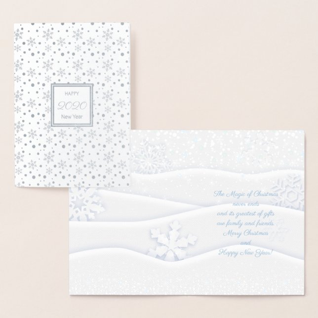 Merry Christmas & Happy New Year! 2024 XMAS Snow Foil Card (Display)