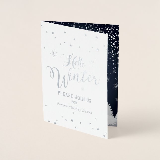 Merry Christmas & Happy New Year! 2025 Winter Snow Foil Card (Front)