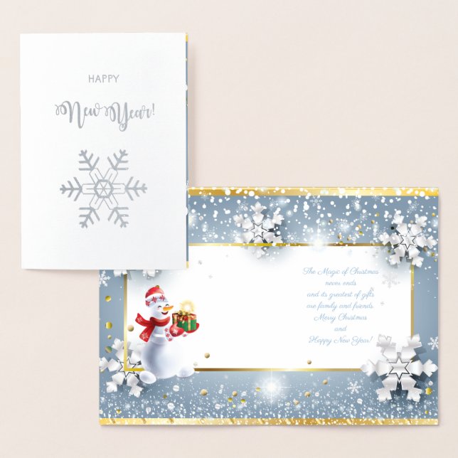 Merry Christmas & Happy New Year! 2025 XMAS Snow Foil Card (Display)