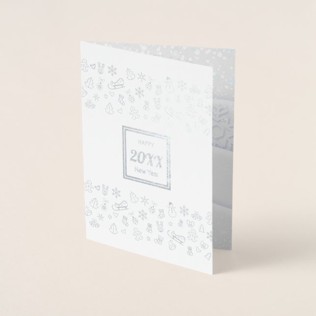 Merry Christmas & Happy New Year! 2025 XMAS Snow Foil Card (Front)