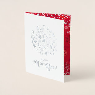 Merry Christmas & Happy New Year! 2025 XMAS Snow Foil Card