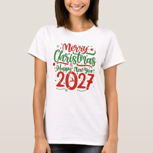 Merry Christmas Happy New Year 2026 Reindeer T-Shirt