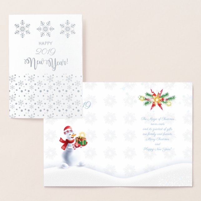 Merry Christmas & Happy New Year! 20XX XMAS Snow Foil Card (Display)