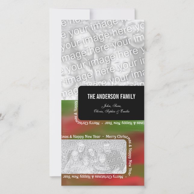 Merry Christmas & Happy New Year 2 Photo Frame Holiday Card (Front)