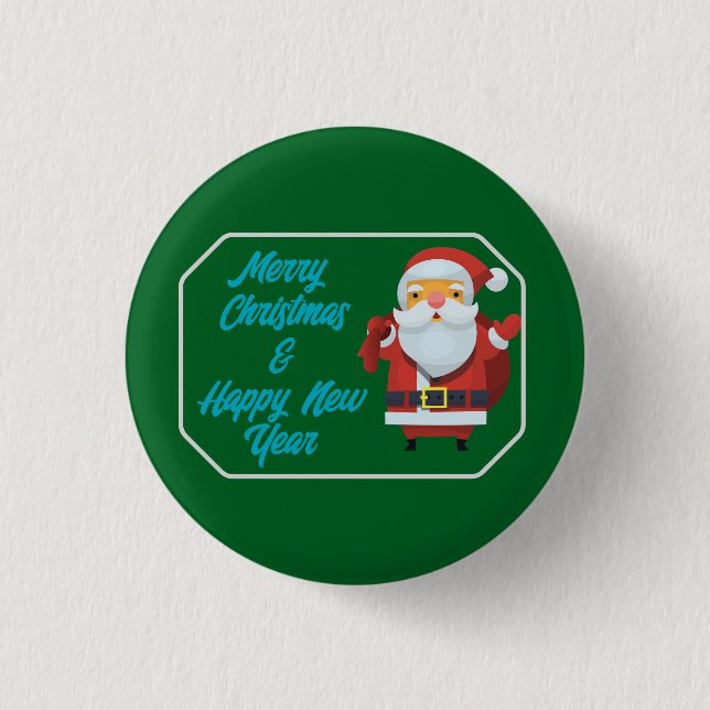 Merry Christmas & Happy New Year 3 Cm Round Badge (Front)