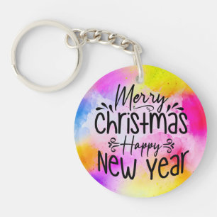 Merry Christmas Happy New Year-45910 Key Ring