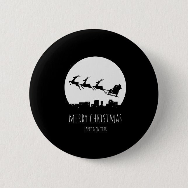 Merry Christmas Happy New Year  6 Cm Round Badge (Front)