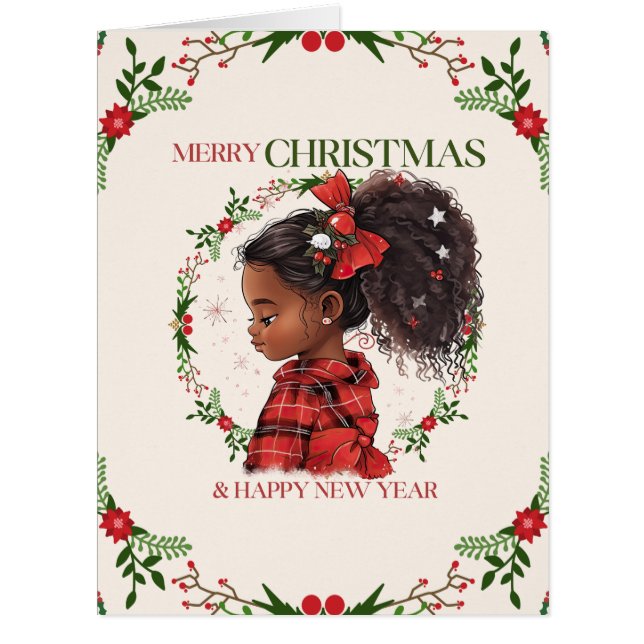 Merry Christmas & Happy New Year Black Girl Magic (Front)