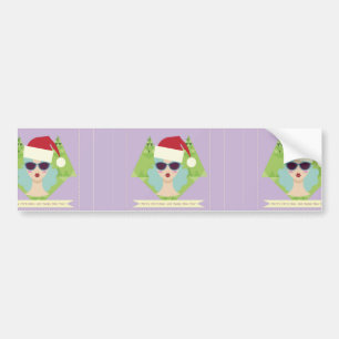 merry christmas happy new year bumper sticker