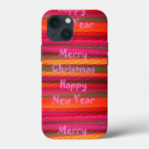 Merry Christmas Happy New Year Canvas Colour Desig iPhone 13 Mini Case