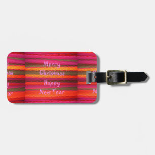 Merry Christmas Happy New Year Canvas Colour Desig Luggage Tag