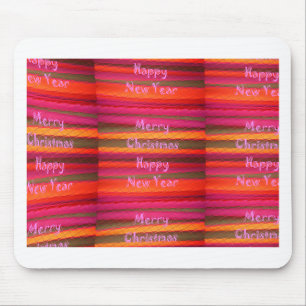 Merry Christmas Happy New Year Canvas Colour Desig Mouse Pad