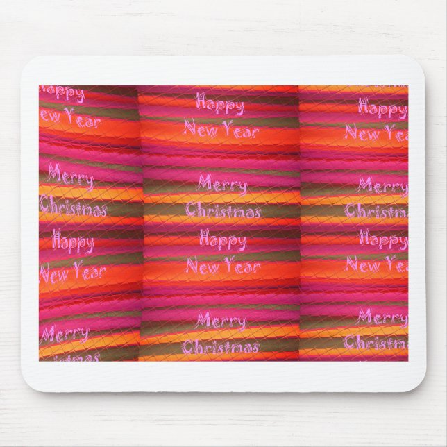 Merry Christmas Happy New Year Canvas Colour Desig Mouse Pad (Front)